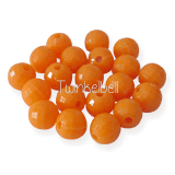 Oranje facet geslepen ronde kralen 6 mm