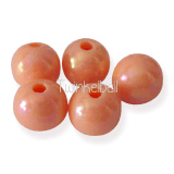 Oranje pastel ronde kralen met glans 8 mm